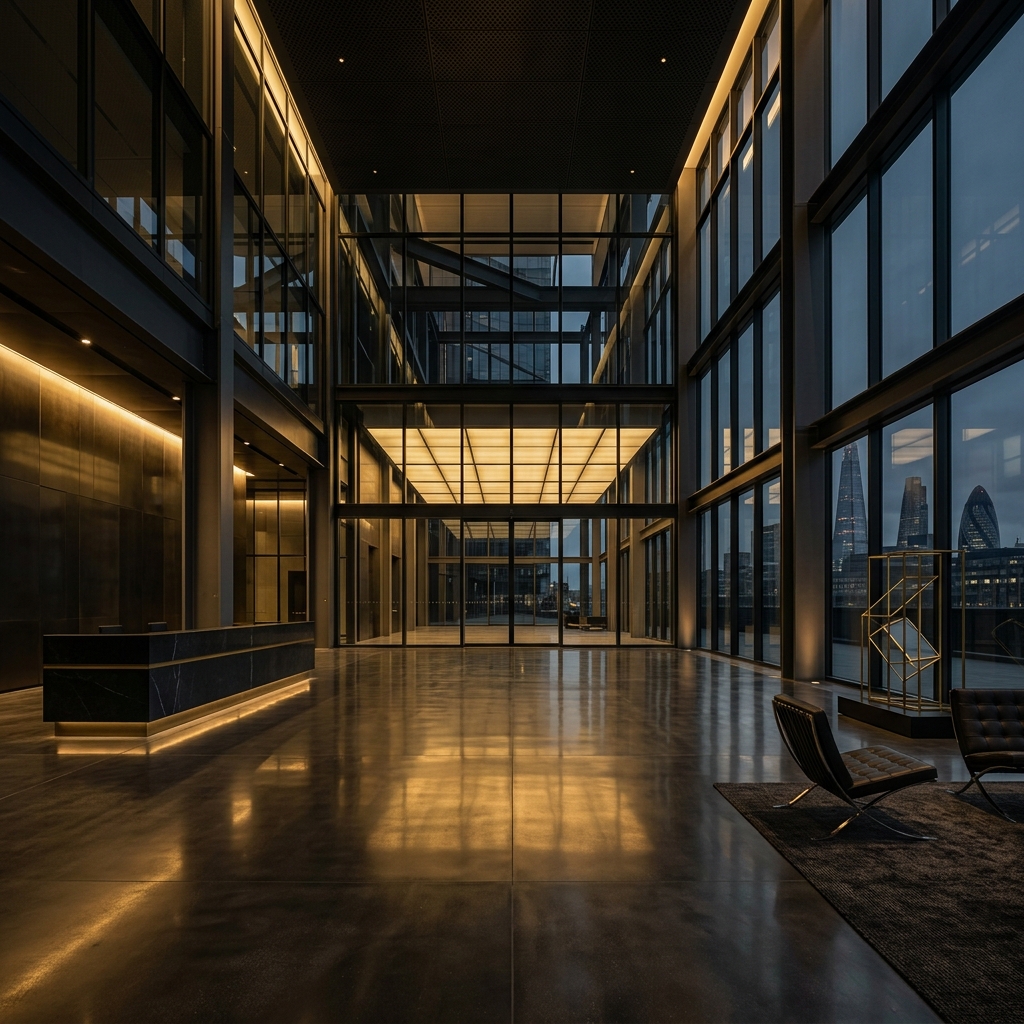 Dramatic architectural interior — precision engineering
